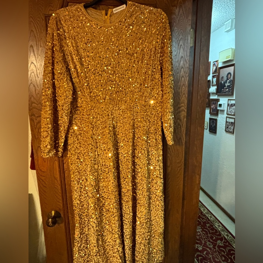 Gold SeQuin Party Dress